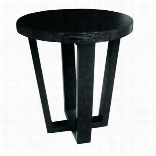 Allan Copley Designs 3308-02 Andy Round End Table In Black On Oak