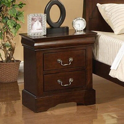 Alpine Furniture 2202 Western Haven 2 Drawers Orally Transmitted  Nightstand In Cappuccino