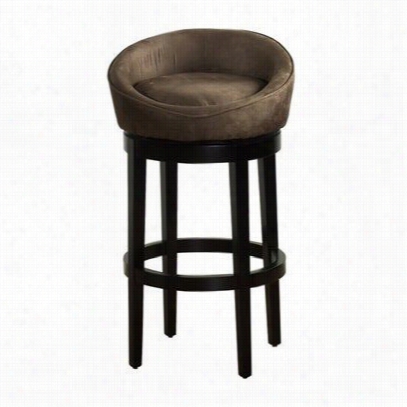 Armen Living Lcigbamfbr26 Igloobrown Micro Fiber26"&qout; Swivel Bar Stool In Ebony