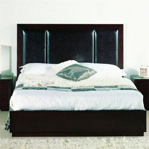 Beverly Hills Furniture Atlas -king-up-brown-hb Atlas King 6 Drawers Storage Bed In Wenge With Brown Leatherette Headboard