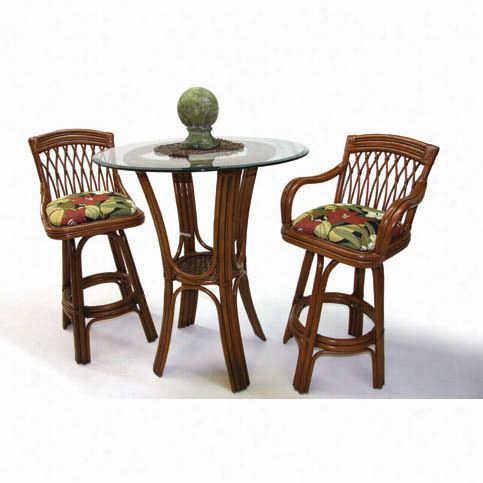 Boca Rattan 36019 St. Lucia Bar Stool In Urban Mahogany Without Arms