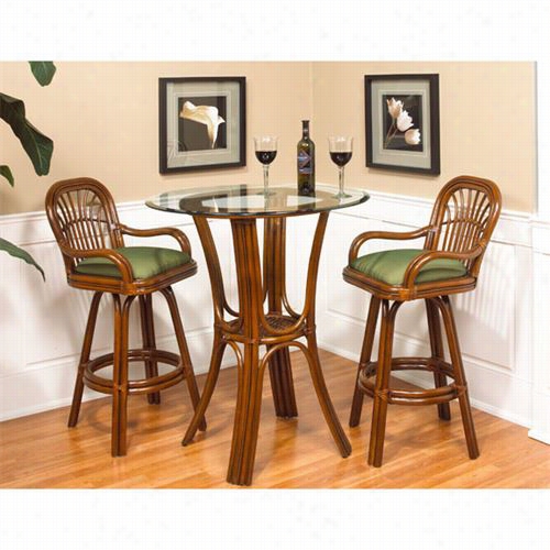 Boca Rrattan 48018-3pcss Amarillo 3 Piece Bistro Set Includes B Istro Tableand 2 Rail Stools Without Fortify