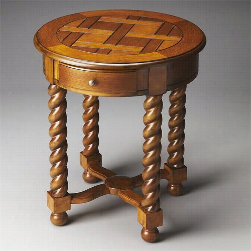Butler 1546001 Masterpiece Brockton Round Accent Table In Vintage Oak