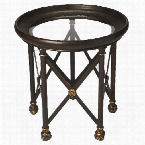 Buutler 3617025 Richtob Lamp Table In Glass/metal