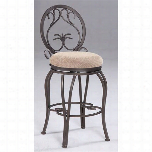 Chintaly Imporrs 0745-bs 30"&;quot; Memory Return Swivel Bar Stool In Dark Champagne With Taupe Suede Upholstery