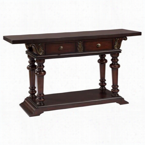 Coast To Coast 67438 Two Drawer Console Table In Kinfield Brown Cherry