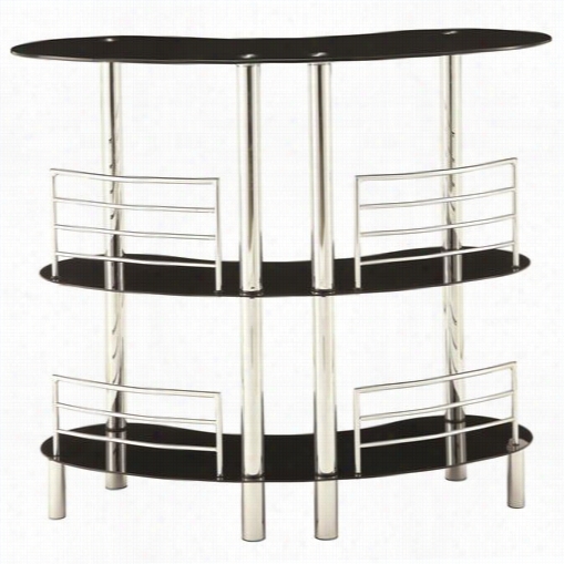 Coaster Furniture 100036 Contemporary Chrome Bar Unit