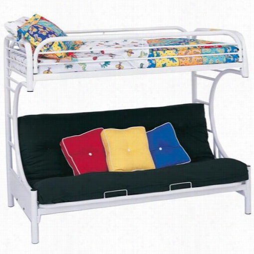 Coaster Appendages 2253w Fordham C Style Twin Over Full Futon Bunk Bed In White