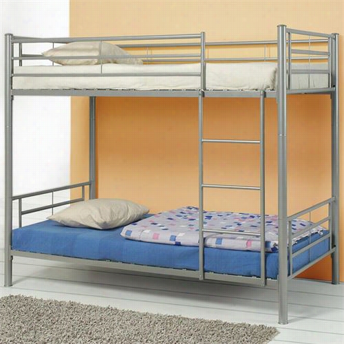 Coaster Furniture 460072 Denley Metal Twin Over Twin Bunk Bed In Silver