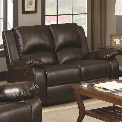 Coaster Furniture 600 972 Boston Casuald Ouble Reclining Love Seat In Brown