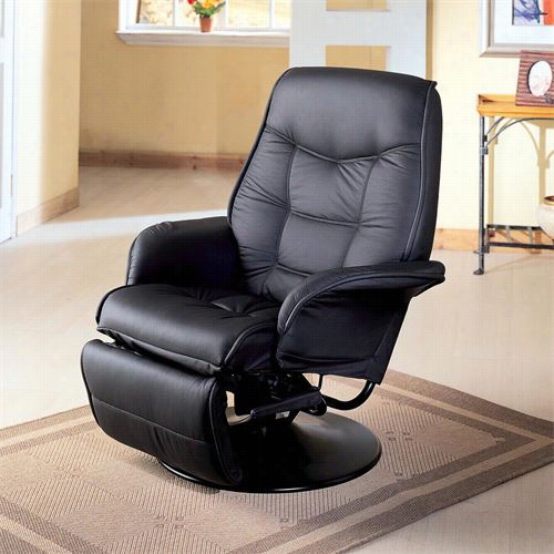 Coaster Furniture 7501 Berri Swivel Recliner With Flared Arms In Black