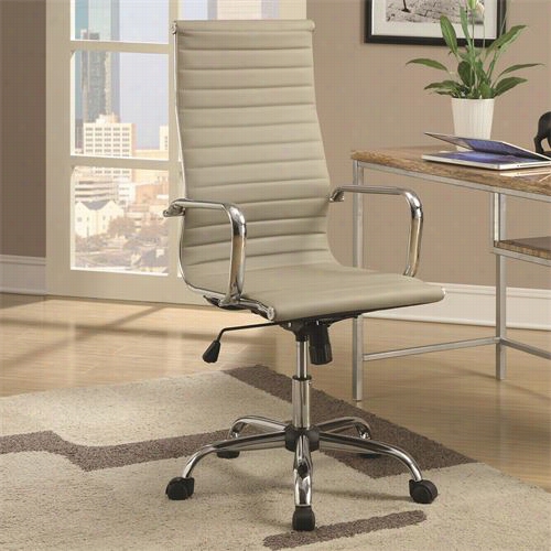 Coaster Furniture 800176 Modern  Chrome Office Chair In Taupe