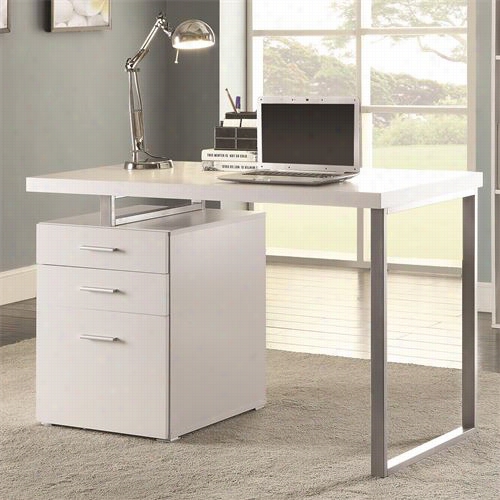 Coaster Furniture 800325 Writing Desk With File Drawe In White