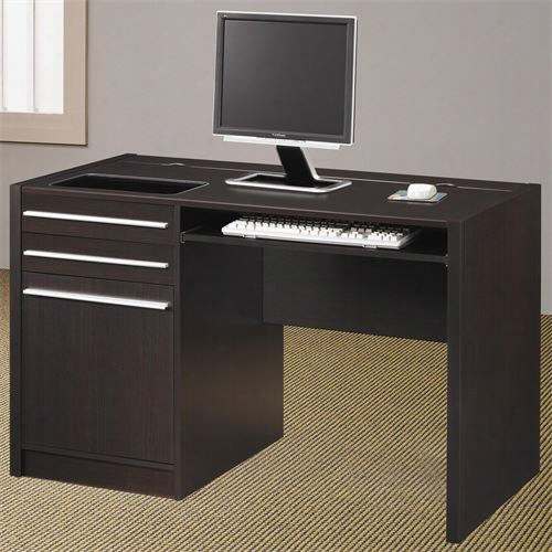 Coaster Furniture 8 00702 Ontario Single Pedestal Computer Desk With Chargii Ng Staton