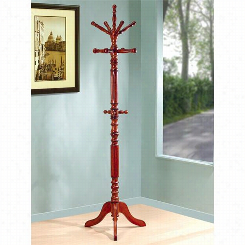 Coaster Equipage 900759 Traditionall Coat Rack With Spinning Top In Tobacco