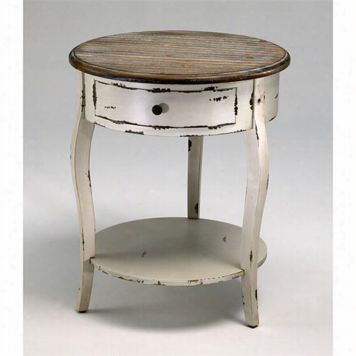 Cyan Desogn 02469 Abeladr Side Table In Distressed White And Gray