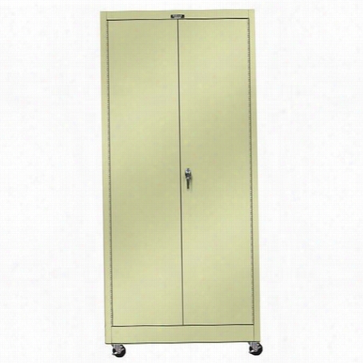 Hallowell 425s24ma 48w"" X 24"" X 72h"" 400 Series Single Tier Double Solid Door 1-wide Assembled Mobile Oslid Storage Cabinet