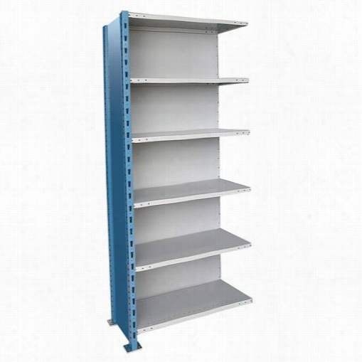 Hallowell Ah7721-18100pb 48""w  X 18""d Xx 123"&suot;h 6 Adjustable Shelves Add-on Unit Ckosed Tyle H-post High Capacity Shelving In Marine Blue/platinum