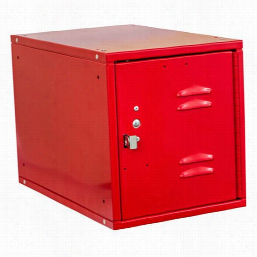 Hallowell  Hc121812-1lv-rr 12""w X 18""d X 12""h Single Tier 1~wide Knock-down Cubix Modular Locker With Louvered Door Finger Tug Handle In Relay Red