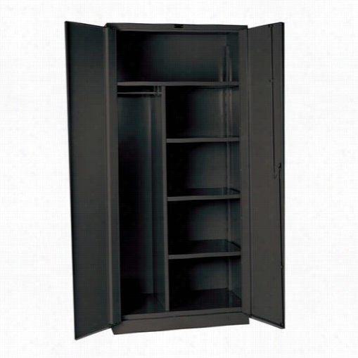 Hallowell Hw4cc8478-4cl 48""w X 24&uqot;"d X 78""h Cllassic Series Single Tier Douv Le Door Extra Heavy-duty Duratough Combination Cabinet In Charcoal