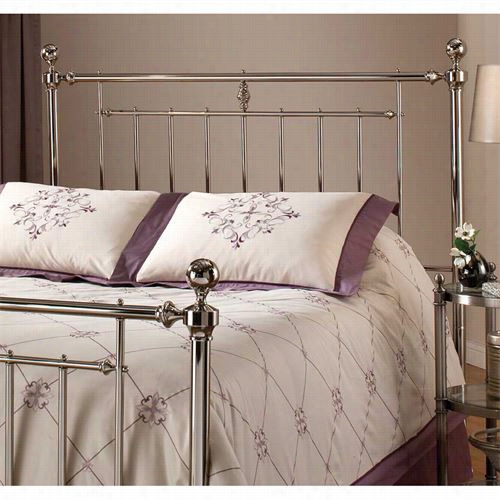 Hillsdale Furinture 1251-340 Holland Twin Headboard In Shiny Nickel - Rails Not Included