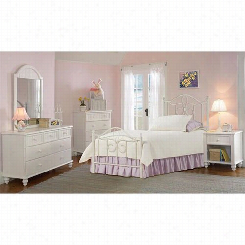 Hillsdale Furniture 1354twm5set Westfield 5 Piece Twin Metal Bedroom Stake In Off White