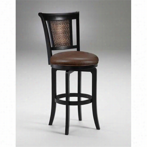 Hillsdale Furnture 4887-830 Cecily Swivel Ba Stool In Distressed Black Honey