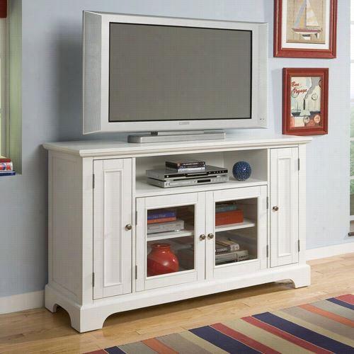 Home Styles 5530-10 Lafayette Enterrtainment Credenza With Carved Doors In White