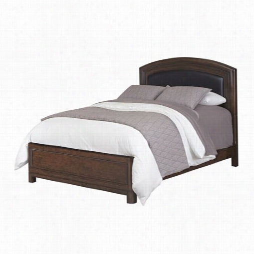 Home Tsyles 5549-500a Crescent Hlil Queen Leather Upholstered Bed In Two-tone Tortoise Shell