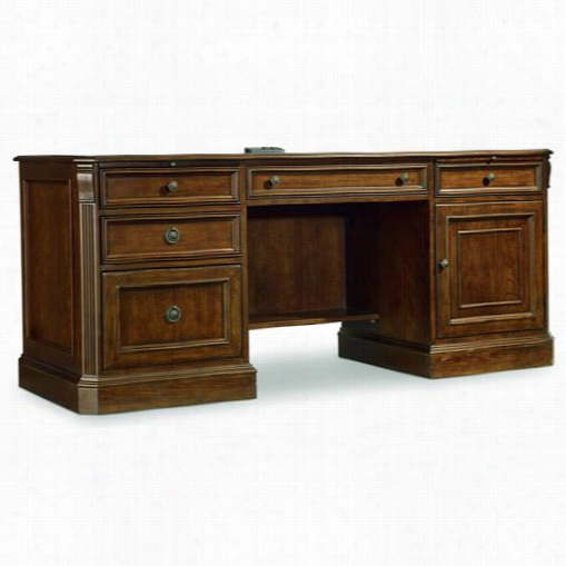 Hooker Furniture 281-10-564 Brookhaven Computer Credenza In Medium Wood