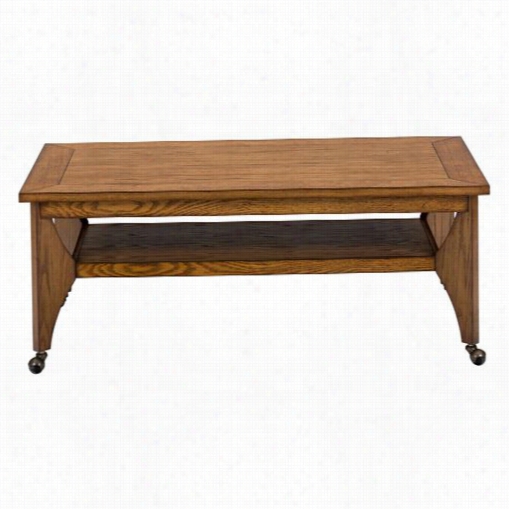 Jofran 409-1 Rectangle Coocktail Table With Shelf In Honey Cree Koak