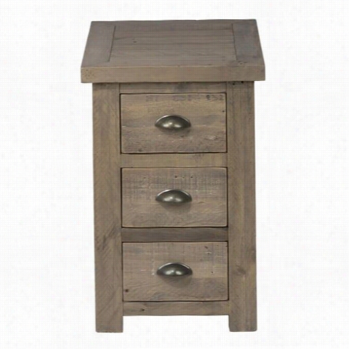 Jofran 940-8 Slater Mill Pine Chairside Synopsis With 3 Drawers