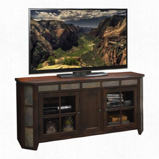 Legends Furniture F1253.dnc Fire Creek 63"" Tv Angled Console In Danish Cherry