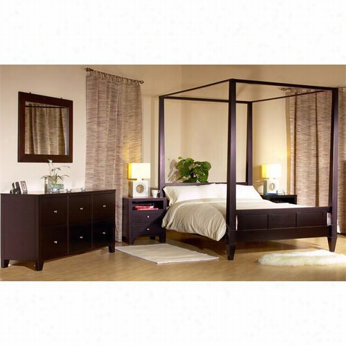 Lifestyle Solutions Wsr-4pqn-cp-set Wilshire 4 Piece Iqeen Bed Bedroom Set