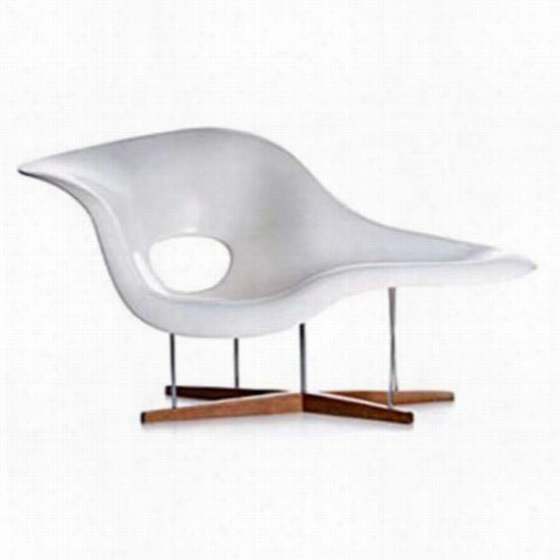 Mobital Cla Ssic-contemporary-snow-lounge-chair Snow Lounge Chair In White Ifbreglass With Americah Walnut Wood Base