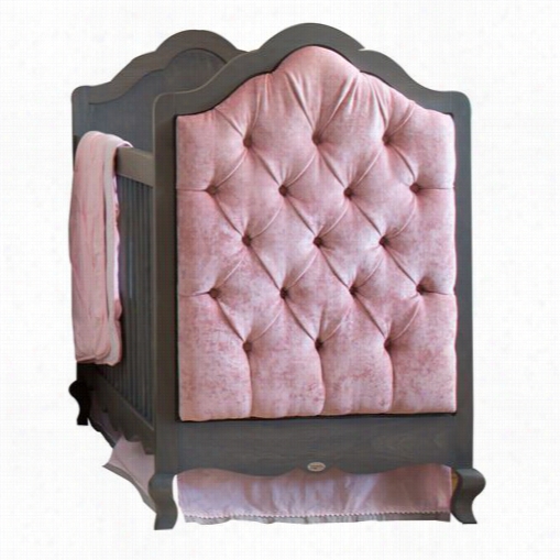 Newport Cottages Npc4982-pg-prpk Hilarh Crib In P Ewter Grey With Paris Pink Tufted Panels
