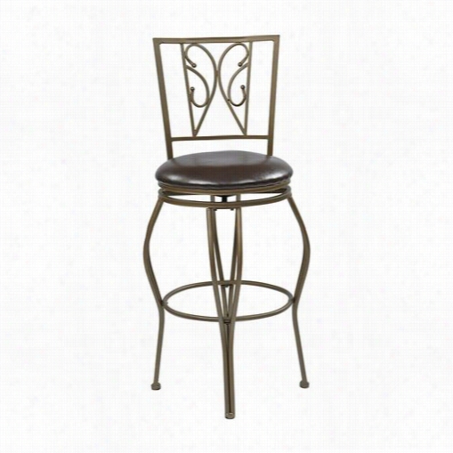 Osp Designs Csm2730-es Cosmo 3"" Metal Swivel Barstool In Anttique Grey With Espr Esso Faux Leathe Seat