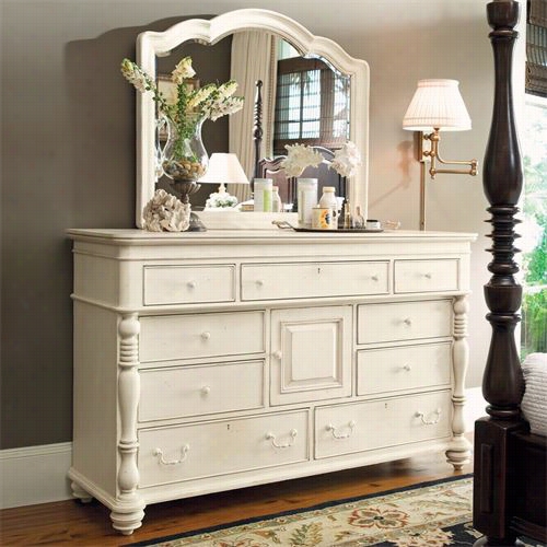 Pauula Deen Furniture 99605m-996040 1 Passage Dresser And Decorative Lan Dscape Mirror In Linen