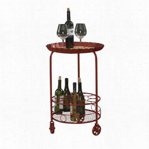 Powell Furniture 867-428 Bottle Wine Rack In Red