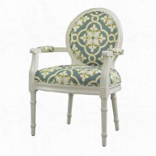Powell Furniture 929-630 Parsons Ghost Chair In Wyite And Teal