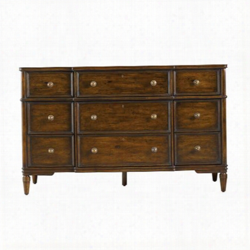 Stanley  Furniture 264-13-05 Vintage Bedroom Dresser In Medium Woodtone