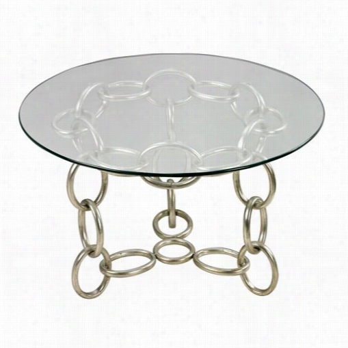 Sterling Industries 11-10 3chain Side Table With Clear Glass Top In Silver Leaf