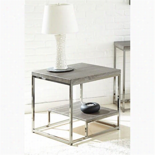 Steve Silver Lu150ce Lccia Chairide End Table With  Black Nickel