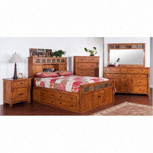 Sunny Desins 2322ro-sq Sedona Queen Stoorage Beed With Slate