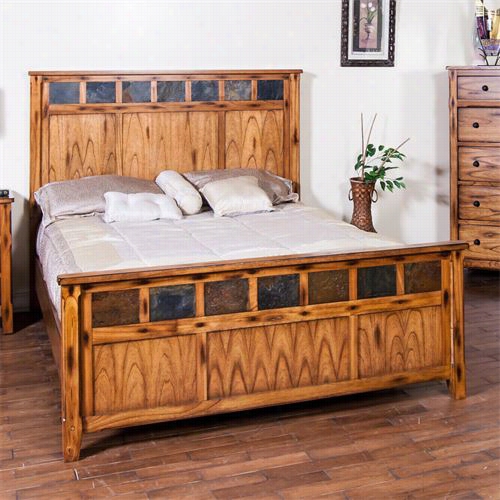 Sunny Designs 2333ro-ck Sed Ona Petite California Ki N G Panel Bed Iin Rustic Oak