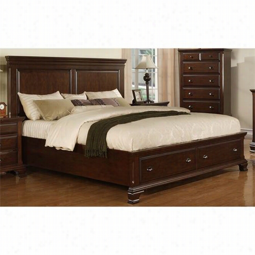 West Trading Ss-cn350-q-bed Cambridge Queen Storage Bed In Rich Cherr
