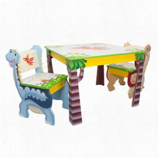 Teamsoh Td-0079a Dinosaur Kingdom Table And Set Of 2 Chairrs