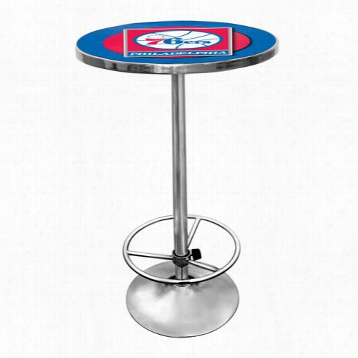 Tradmeark Home Nba0200 -ph Philadelphia 76ers Nba Chrome Pub Table