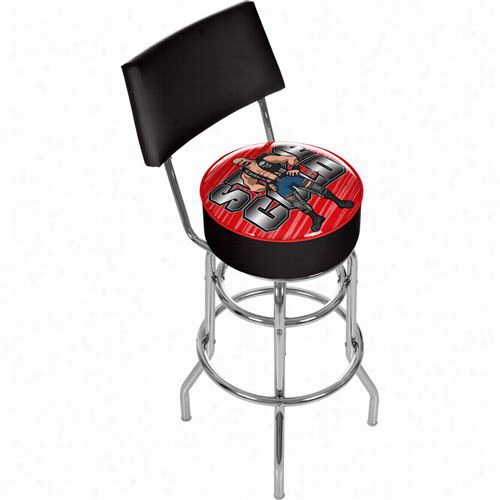 Trademark Close Wwe1100-scs-k Wwee Kids Sttone Cold Steve Austin Padded Bar Stool With Back