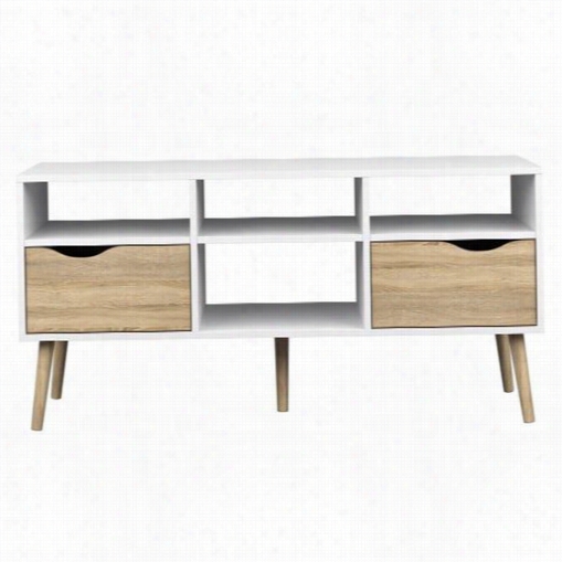 Tvilum 75539149ak Diana Tv Stand With 2 Drawers In White Oak